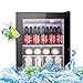 WBJLG Frigorifero e refrigeratore per Bevande - Mini Frigorifero da 60 lattine con Porta in Vetro per Soda o Birra - Distributore di Bevande per Ufficio o Bar con Ripiani Rimovibili e Piedini rego