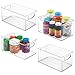 mDesign Stackable Plastic Storage Organizer Bin Trays with Handles - Holds Vitamins, Supplements, Medicine Bottles Essential Oils, Medical Supplies, First Aid Supplies - 5" High - 4 Pack, Clear