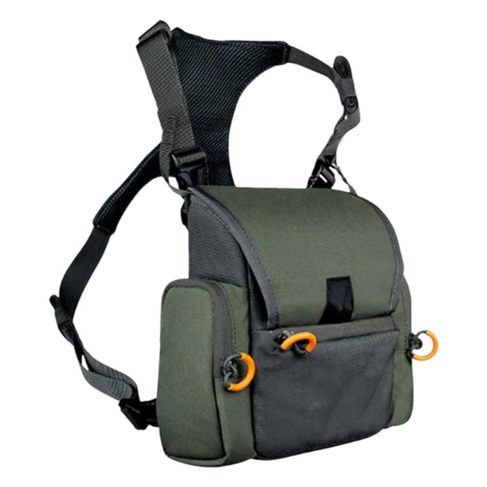 Paquete de Cofre del arnés Binocular con Bolsillo y Cubierta de Lluvia para Caza (Verde)