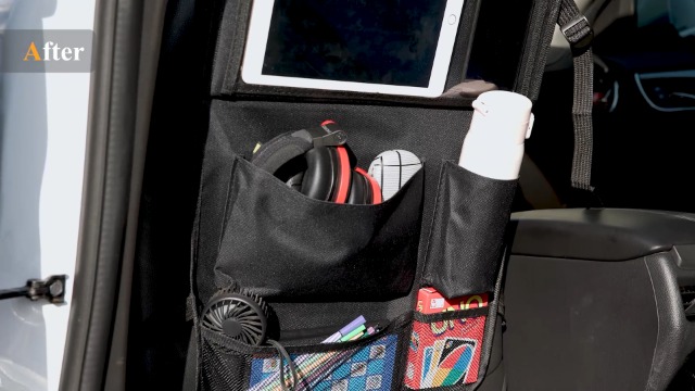 Generic Premium Backseat Car Organizer: Storage Solution With Tablet Holder For Kids
