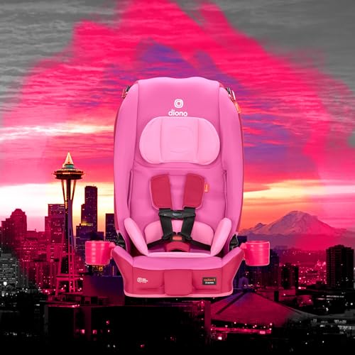 Image of Diono Radian 3R, All-in-One Convertible Car Seat, Rear and Forward Facing, 10 Years 1 Car Seat, Slim Fit 3 Across, Pink Cotton Candy