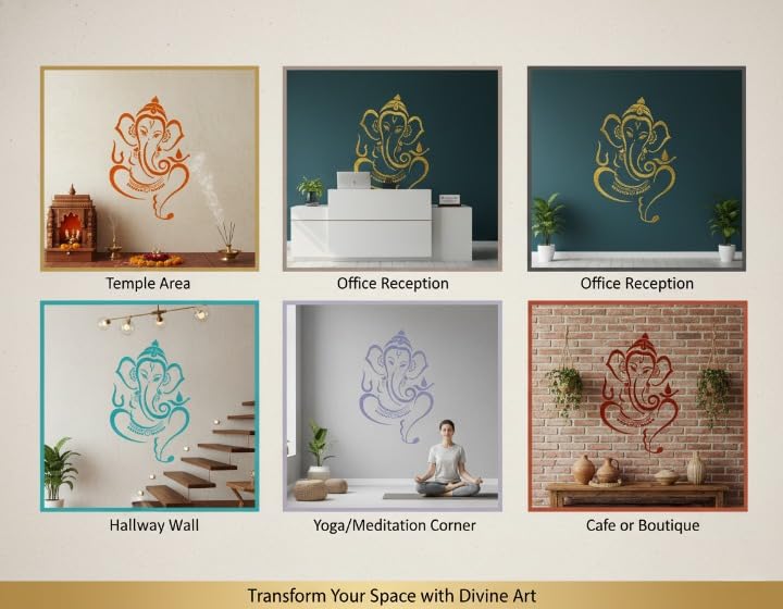 Image of Kayra Decor Stencil for Wall Painting - Ganesh Ji Pack of 1, 24 inch x 40 inch - (KDS36032)