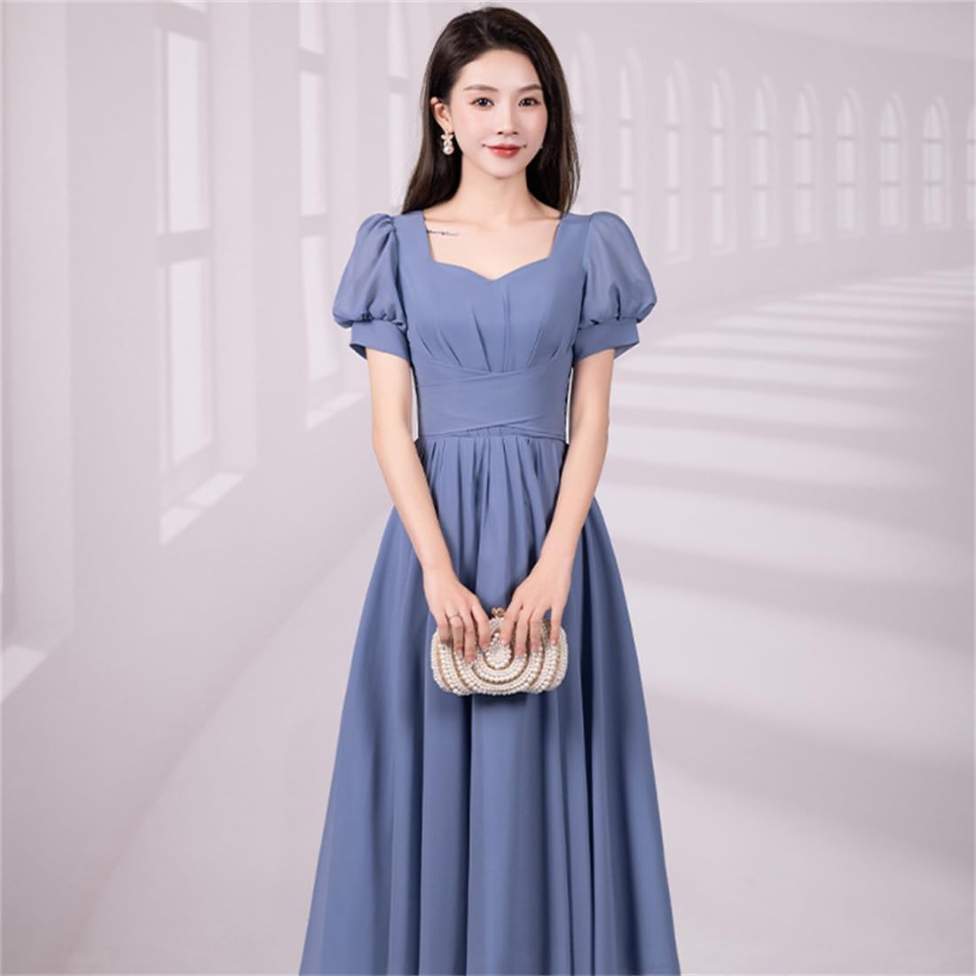 [ZHENGTU] レディース ワンピース ドレス パーティードレス ロングワンピース フォーマルドレス カジュアルワンピース パフ