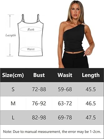 Top Asimmetrico Donna Spalla Scoperta | Maglietta Crop Y2K In Cotone - Bianco O Nero - Foto 4