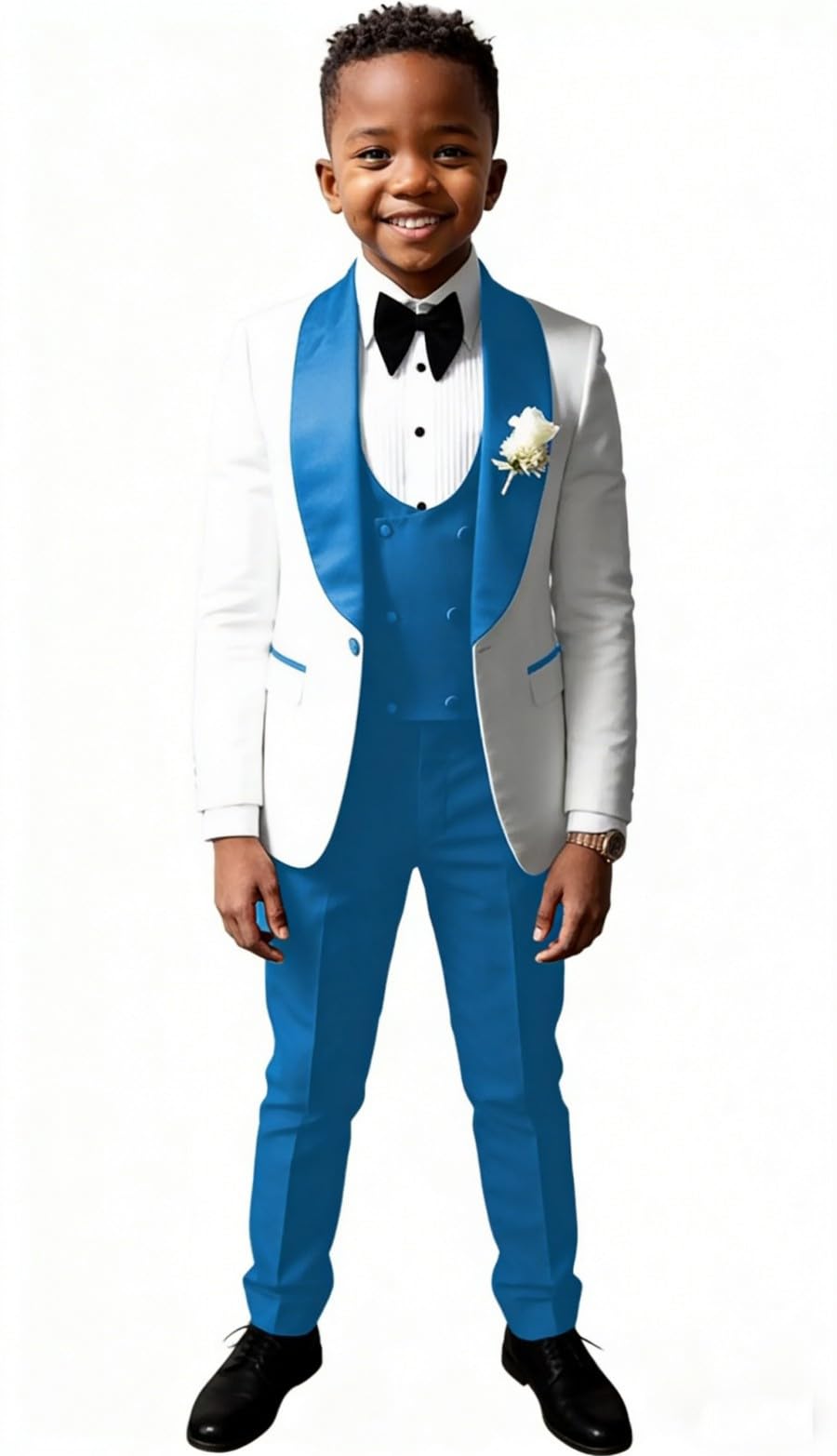 Trajes para niños y niños, 3 piezas, chaleco formal de doble botonadura, traje de boda, portador de anillos