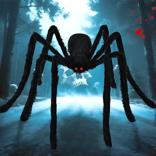 6.5ft Halloween Outdoor Decorations Hairy Spider, 78" Scary Giant...