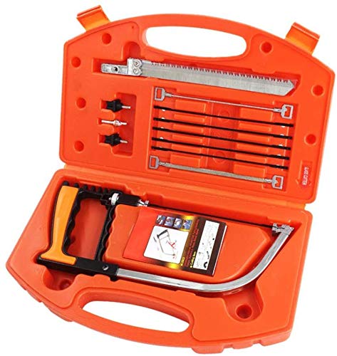 Multifunction Handheld Handsaw Set, 12 in 1, Multi Purpose, Hacksaw, Coping Saw, Bow Saw, Wood Saw, Steel Saw for Cutting Wood, Plastic, Tile, Glass, Metal, Ceramic Hunting, Camping, PVC Pipe, Rubber