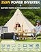 Taingwei 350W Sine Wave Wechselrichter für Makita 18V Batterie, 4-Ports 18V auf 230V Volt Spannungswandler mit 3 USB-A Ports, 1 USB-C Port, 300lm LED-Licht für Camping Reisen Jagd Notfälle (Nur Gerät)