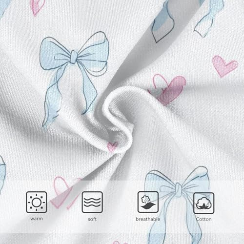 Wusikd Light Blue Bows Girls' Underwear Cotton Pink Hearts Girls Briefs Soft Toddler Underwear 2T3