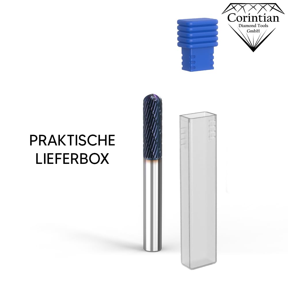 VHM Fräser mit AlTiN Beschichtung - 6mm Durchmesser, 60-100mm Länge - Langlebig & Präzise - Vollhartmetall Frässtift für Profi-Einsatz (L:60mm)
