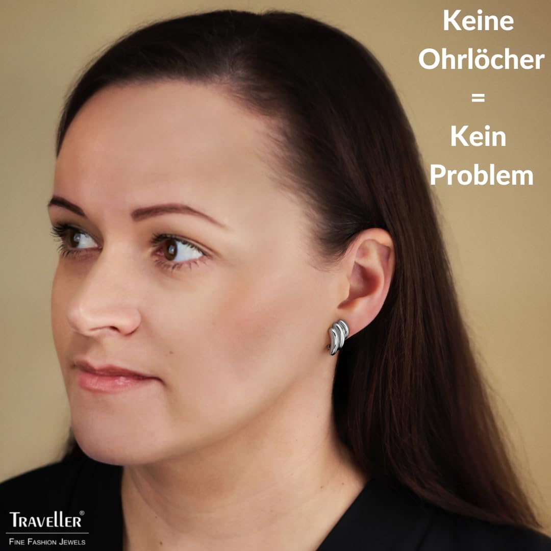 Traveller Ohrclip - Damen - Silberfarben - Platiniert - 17x10 mm - 157770