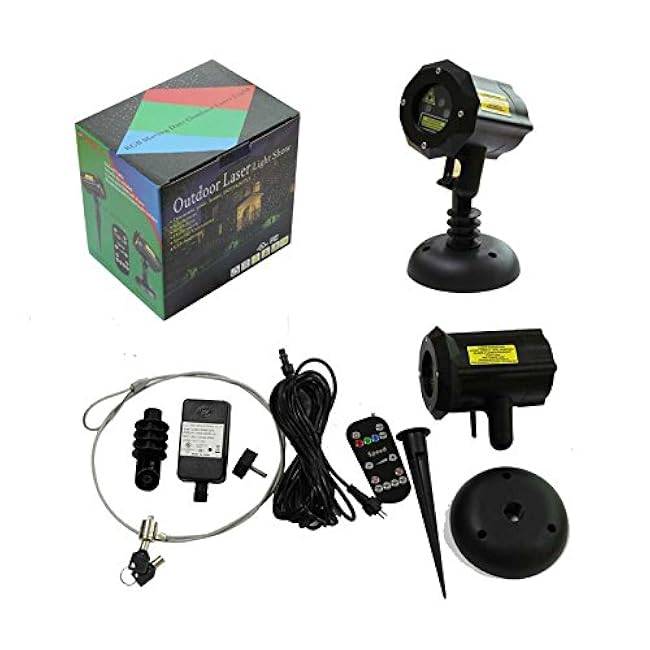 LEDMall Christmas Laser Projector Lights Outdoor, Motion Firefly Red, Green and Blue with Remote Control and Security Lock