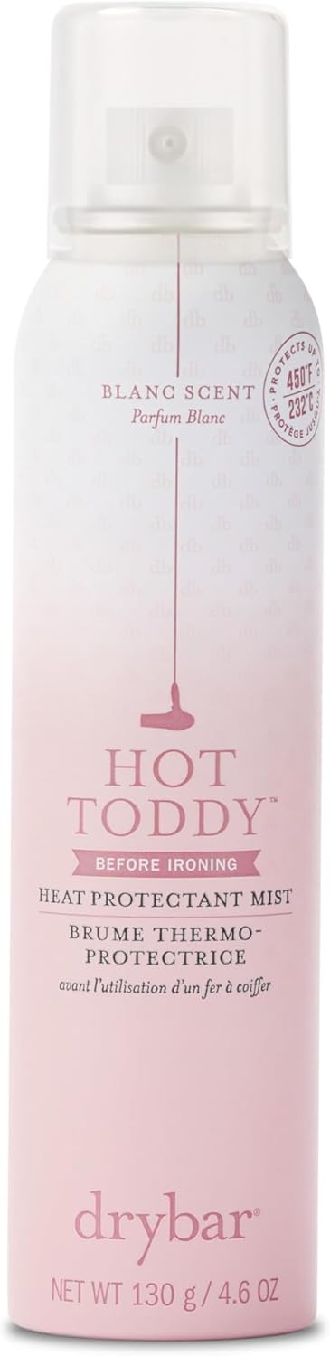 Drybar Hot Toddy Heat Protectant Mist Blanc Scent - Full Size | Lightweight Formula for Hair, Protects from Heated Styling, Straightening and Styling Irons