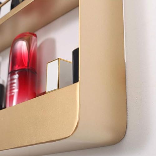 Miniatura 7 de PIBM Elegant Simplicity - Estante flotante montado en la pared estantes dorados para perfumes baño tienda de uñas multifunción 4 capas metálico 157