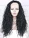 Layered Long Curly Half Synthetic Wig for Women Black Hair Replacement Wigs 22 Inch 1B Color