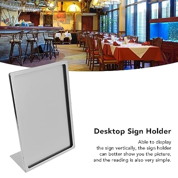 Bordhouder, Roestvrij Staal Eenvoudige Reiniging Desktop Menustandaard Helder Display Stevige Structuur voor Restaurant