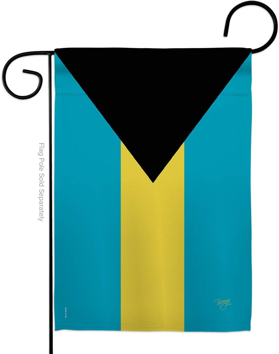 Bahamas Garden Flag Set Wall Holder Regional Nationality Nation International World Country Small Decorative Gift Yard House Banner Made In USA 13 X 18.5