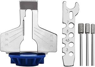 Chainsaw Sharpening Accessory Kit, Chain Saw Sharpener Angle Guide with Wrench and Milling Cutter Bit Set, Polishing Tool for Manual Drilling, Blue