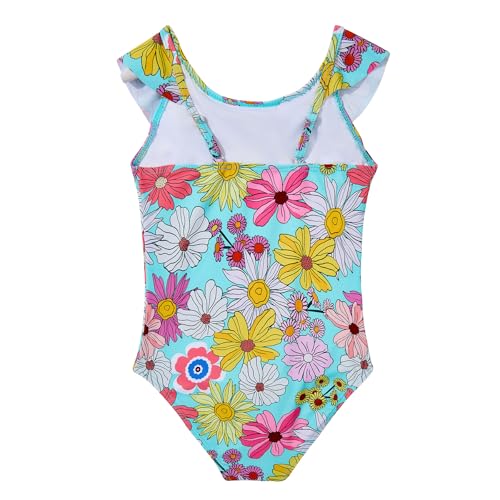 Zando Girls Swimsuit One Piece Ruffle Toddler Swimsuit Girl Cute Floral Pattern Toddler Bathing Suit Girl2