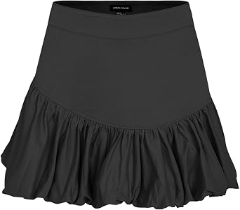 URBAN REVIVO Women Bubble Mini Skirts Balloon High Waist Ruffle Hem Summer Puffy Cute A-Line Sexy Y2K Skirt