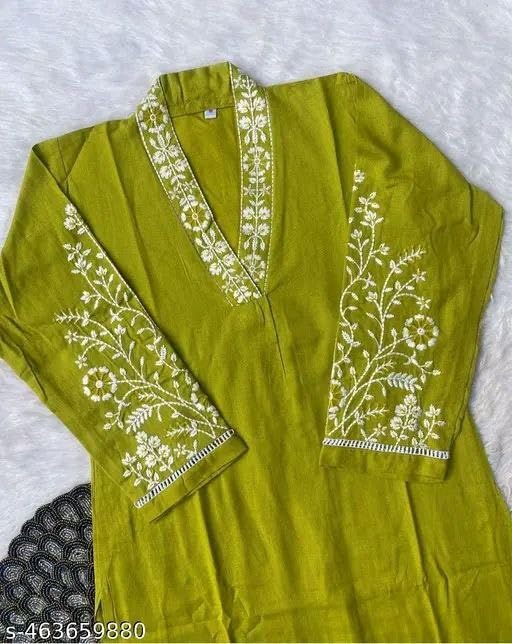 Image of Cotton Kurta Set for Women | Kurta with Pant Casual Ethnic Outfit