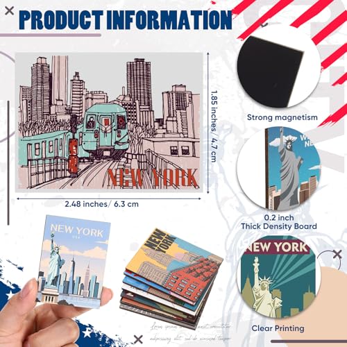 36 Imánes Decorativos Nueva York para Refrigerador Xuhal miniatura 2