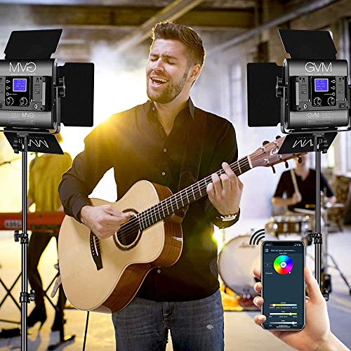 GVM 800D RGB Led Video Light, 2PCS Video Lighting Kit with APP Control, 40W Photography Lighting Led Panel Light with 18 Kinds of The Scene Lights for Studio YouTube, 3200K-5600K, CRI 97+ - Thumbnail 2