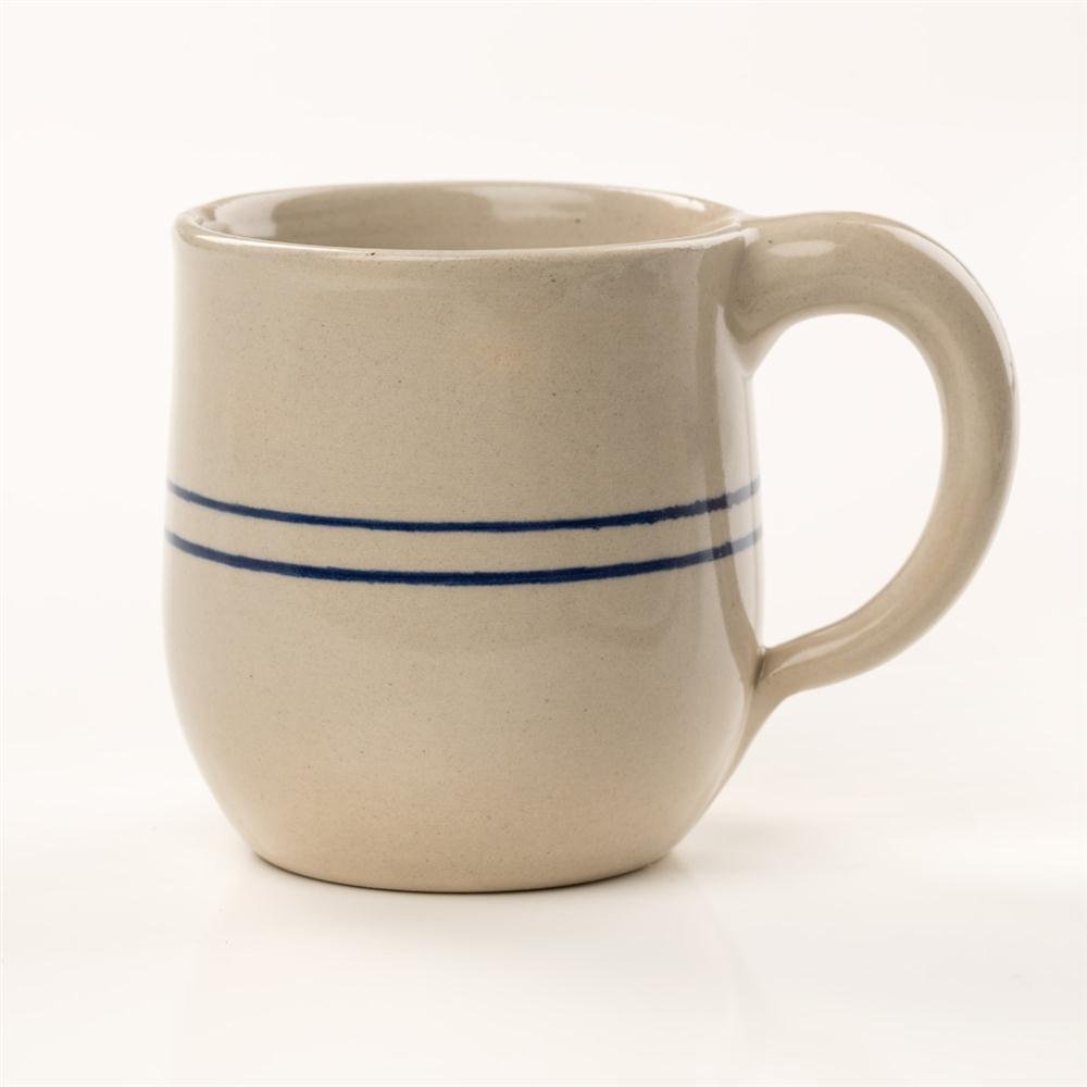 Martinez PotteryStoneware Drinking Mug Heritage Blue Stripe Round