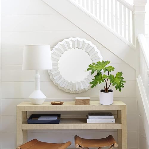 Miniatura 6 de Plantas artificiales en maceta de 12 pulgadas, plantas sintéticas filodendro selloum en macetas de cerámica negra para oficina, escritorio, baño,