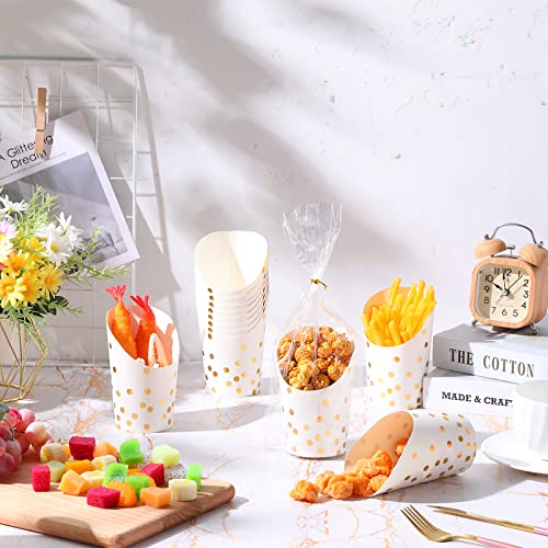 400 Pcs 14 Oz Paper Charcuterie Cups Set Disposable French Fries Holder, Gold Cocktail Picks Fancy Cocktail Toothpicks For Appetizers, Opp Dust Bag And Twist Tie For Parties Weddings #TOP7