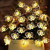 Yoitomehy Bee Decor String Lights 10Ft 30 LEDs Battery Operated Bee Bumble Whimsical Decorations Spring Decor Honey Gifts for DIY, Home, Classroom, Birthday, Kids Room, Garden, Wedding, Party