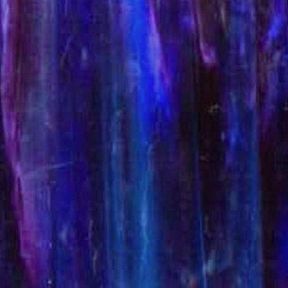Blue w/Streaks of Purple & White Opal Wissmach Stained Glass Sheet by Sun and Moon Stained