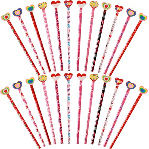 Crayons Saint-Valentin lot de 24 pièces pour écrire et dessiner l'amour