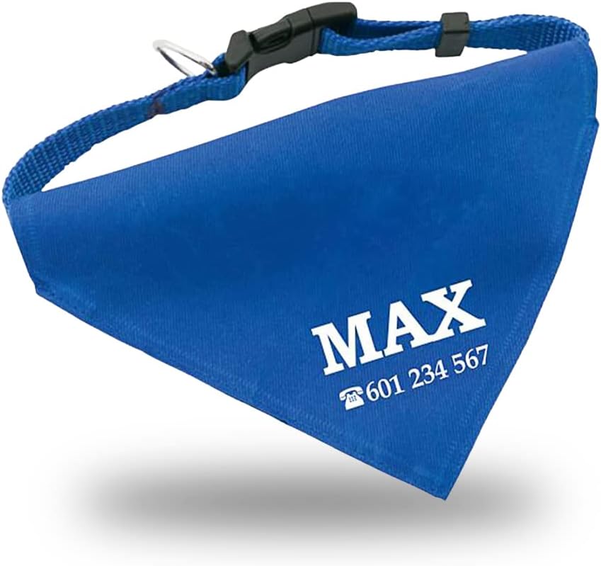 Iberiagifts - Collar con Bandana Personalizada para Mascotas (Azul)