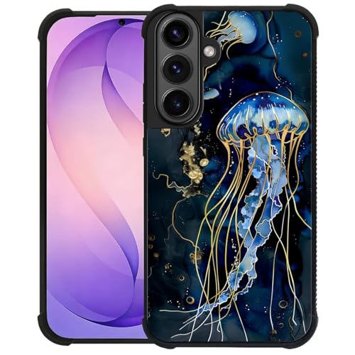 Goodsprout Compatible with Samsung Galaxy S26 Case,Amazing Pattern Design Shockproof Anti-Scratch Hard PC Back Case for Samsung Galaxy S26 Deep Blue Jellyfish Ocean