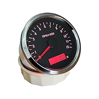Vista 16 de ELING Universal Tachometer Gauge RPM with LED Digital Adjustable Hour Meter and RPM Alarm 12000RPM 85mm with Backlight