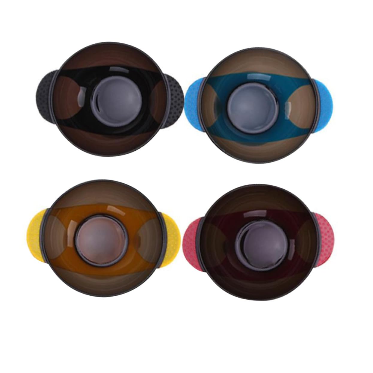 BIUDECO 4pcs Non-slip Hair Dye Mixing Bowl Set Suction Cup Hair Coloring Bowls Tinting for Professional Salons Random
