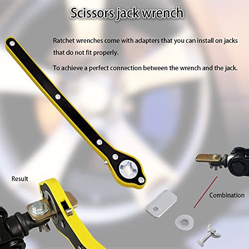 Auto Labor-Saving Jack Ratchet Wrench With Long Handle, Car Jack And Lug Wrench, Handle Scissor Jack, Tire Wheel Lug Wrench Lift Speed Handle Tool For Motorcycle, Car, Suv #TOP4