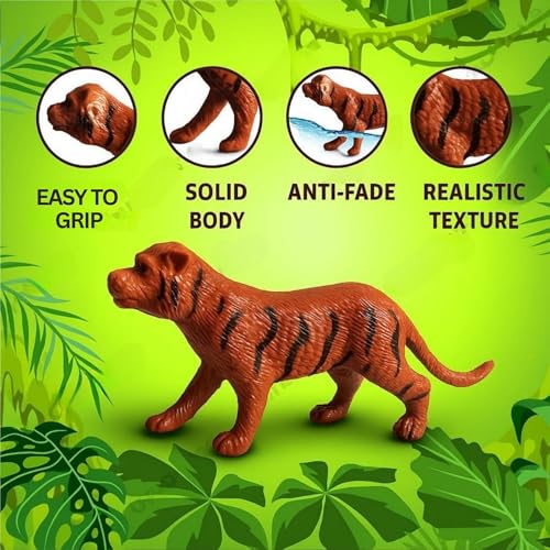 Image of GRAPHENE 31 Pcs Animal Figure Mini Jungle Toys Set Farm Cartoon Educational Toyset Wild Animal Figurines Playsets Jungle Safari Janwar Toys Birthday & Return Gifts School Project Learning for Kids