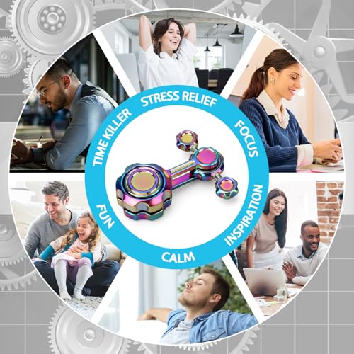 Image of Cool Gravity Fidget Spinner Toy Metal for Kids Adult, Small Gadget Desk Fidget Toy for Stress Relieve Anti Anxiety Boredom, Novelty Swing Fingertip Hand Finger Spinner Gift Classroom Prize Bag Filler