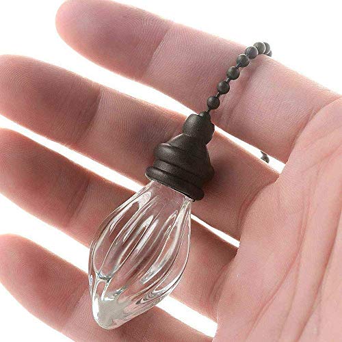 Ceiling Fan Pull Chains Ornaments 12 Inches Light Pull Chains With Acrylic Pendant Decorative Extensions For Ceiling Light Lamp Fan Chain(Bronze) 2 Pcs #TOP1