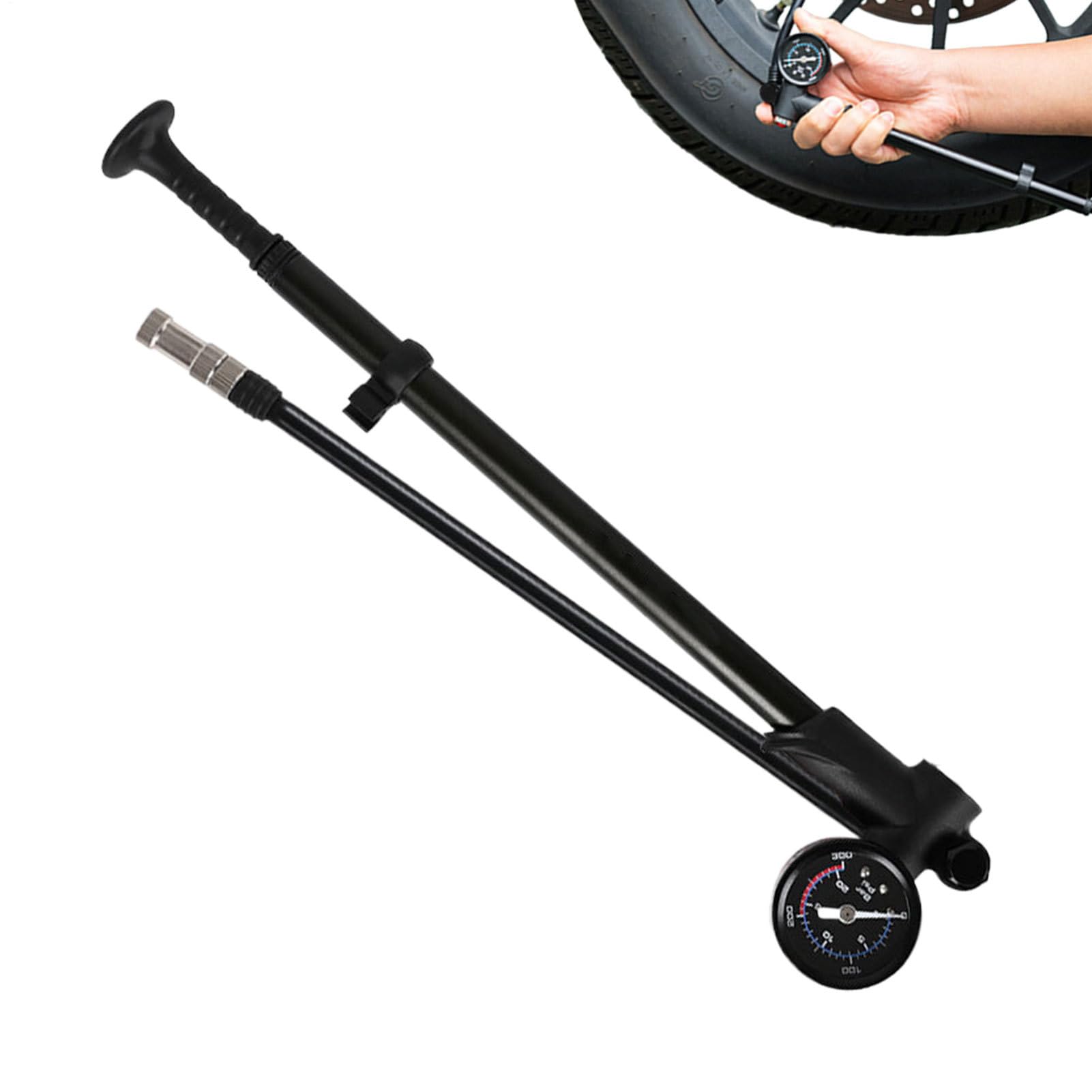 Pompe d'amortisseur pour vélo tout-terrain Accessoires et accessoires de vélo portables | Pompe d'amortisseur pour vélo tout-terrain et pompe à pneu avec manomètre pour l'entretien quotidien vélo tout-terrain