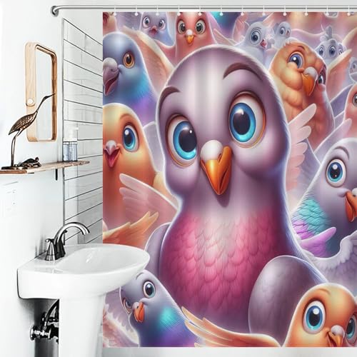 Rideau de douche mouette en polyester imperméable lavable 140x183cm - 6