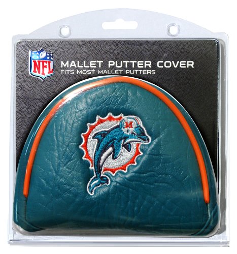 Team Golf NFL Miami Dolphins Golf Club Mallet Putter Headcover, Fits Most Mallet Putters, Scotty Cameron, Daddy Long Legs, Taylormade, Odyssey, Titleist, Ping, Callaway