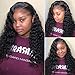 Brazilian Deep Wave Lace Front Wigs Human Hair with Baby Hair Pre-Plucked Hairline Glueless Afro Kinky Curly Lace Frontal Wigs for Black Women 100% Unprocessed Virgin Human Hair Wet and Wavy Wigs