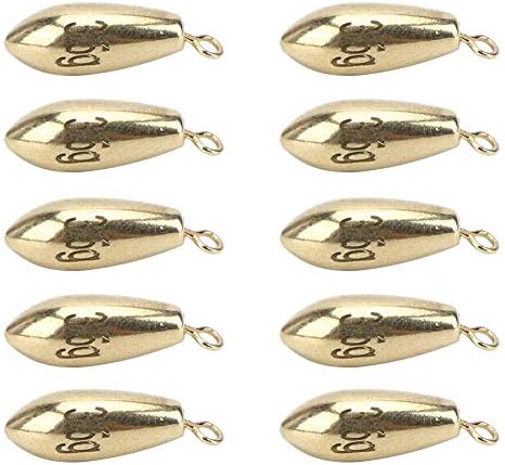 Vbest life Fishing Weights Sinkers Accessory,10Pcs Golden Portable Reusable Rotation Fishing Weights Sinkers Fishing Accessory