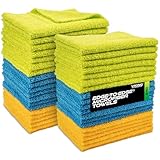 VIKING Microfiber Cloth for Car or Home 40 Pack, Edgeless Towel for Interior and Exterior Car Detailing, Multi-Purpose, Reusable Towels, Assorted, 12 Inch x 16 Inch