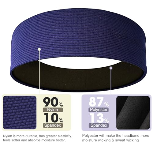 Image of Braylin Men's Headband, 3-Pack Men's Sweatband, Sports Headband for Running, Cycling, Basketball, Fitness Workout, Unisex Headbands