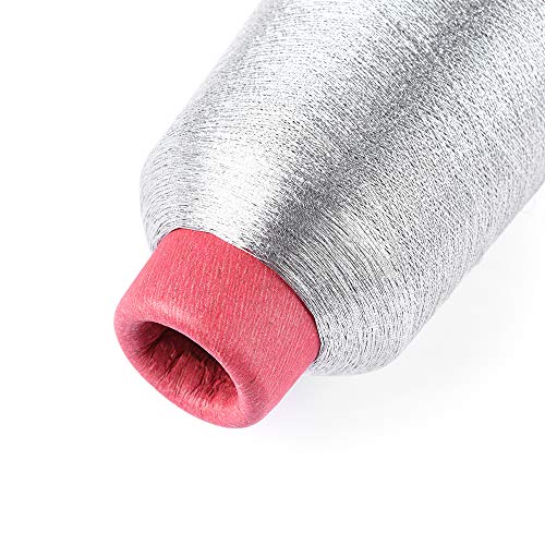 2 Pack Gold & Silver Embroidery Thread Sewing Machine Thread, Cross-Stitch Thread Line Textile Metallic Yarn Woven Line for Embroidery and Decorative Sewing, 3000M/3280 Yards Per Spool - Thumbnail 2