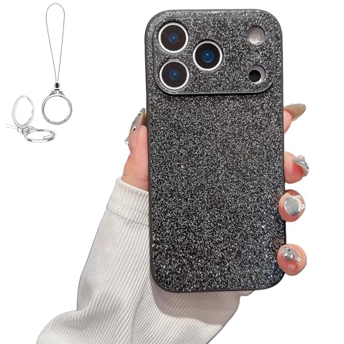 �n�C�G���h�O���b�^�[�d�C���b�L�P�[�X�A�����O���b�^�[�V���R���d�b�P�[�X iPhone 17/16/15/14/13/12Pro Max �p(Black,FOR 16promax)